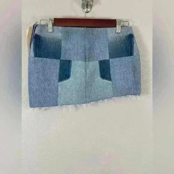 EB Denim Micro Skirt Asymmetrical Raw Hem Women's XS - Picture 2 of 7